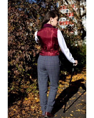 Pantalon « PEAKY » bleu prince de galles Collection "BOUDOIR" MADEIN FRANCE