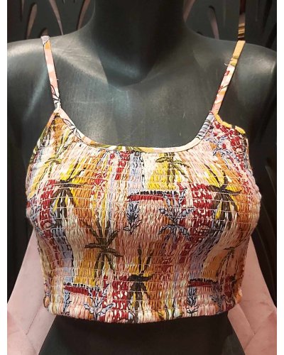 " FRIPERIE FIN DE SERIE"  Crop Top smocké "ANGIE"