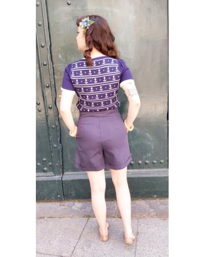 Short  bleu marine JUNE BEACH DAY BANNED RETRO