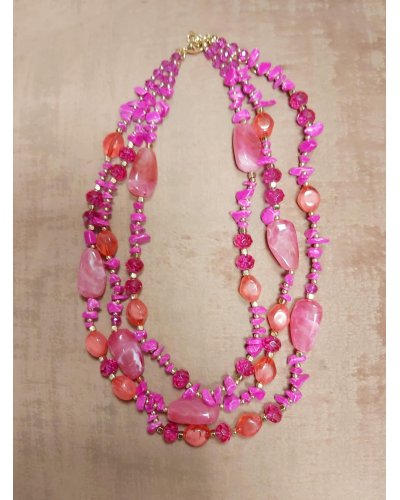 Collier Rose 3 rangs