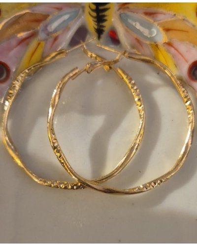 Boucles d'oreilles créoles n°1 or 5 cm