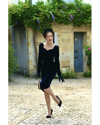 Robe fourreau en velours "Tia" HEARTS AND ROSES