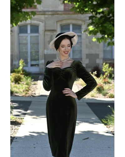 Robe fourreau en velours "Carmen" HEARTS AND ROSES