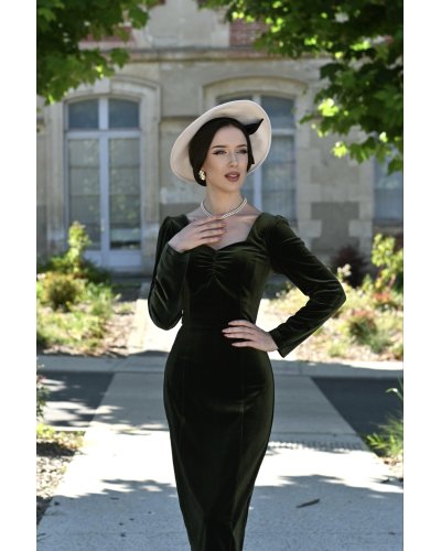 Robe fourreau en velours "Carmen" HEARTS AND ROSES