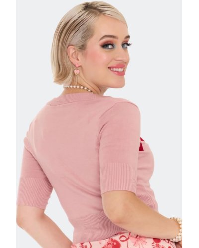 Cardigan "heart and ribbon" pink VIXEN