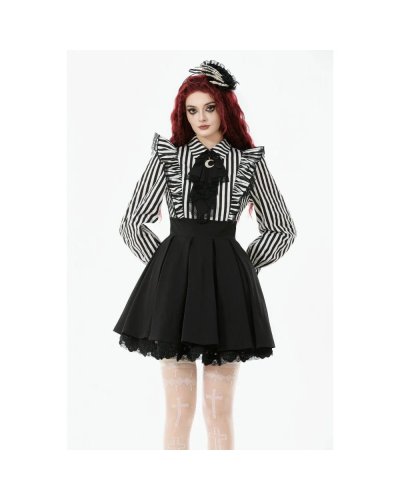 Robe with flounces and gothic stripes DARKINLOVE