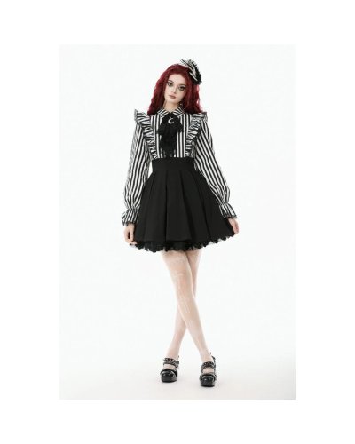 Robe with flounces and gothic stripes DARKINLOVE