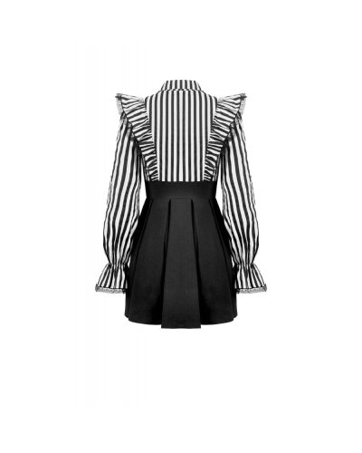 Robe with flounces and gothic stripes DARKINLOVE