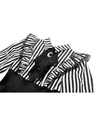 Robe with flounces and gothic stripes DARKINLOVE