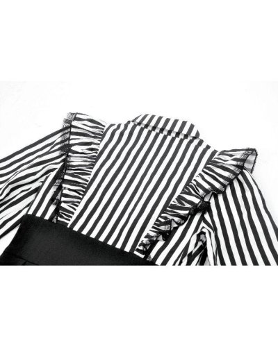 Robe with flounces and gothic stripes DARKINLOVE