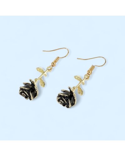 Boucles d'oreilles rose NOIRE