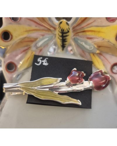 Barrette à Cheveux TULIPE émail ( plusieurs coloris