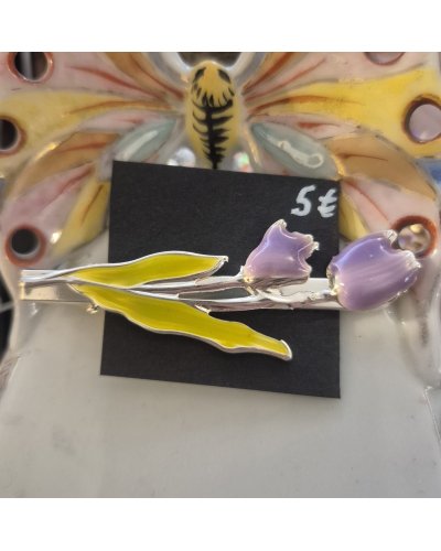 Barrette à Cheveux TULIPE émail ( plusieurs coloris