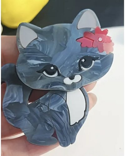 Broche Chat acrylique