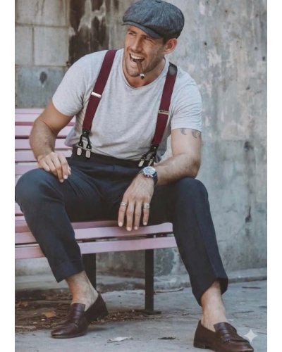 Bretelles ROCKABILLY bordeaux BANNED