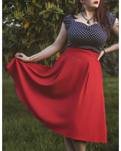 Jupe rouge rétro évasée VOODOO VIXEN