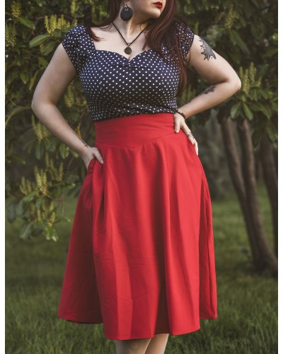 Jupe rouge rétro évasée VOODOO VIXEN