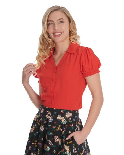 BLOUSE JANE rouge BANNED RETRO
