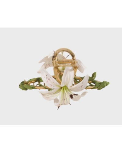 Pince à cheveux exotique blanche