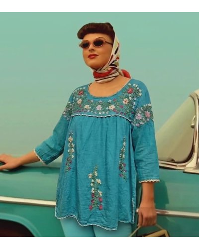 " FRIPERIE SECONDE MAIN " Blouse rétro brodée