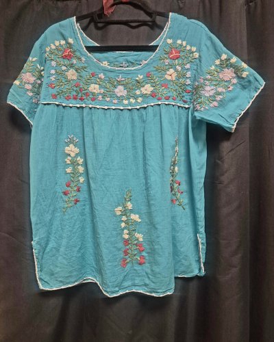 " FRIPERIE SECONDE MAIN " Blouse rétro brodée