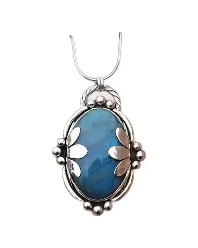 Collier  cabochon bleu