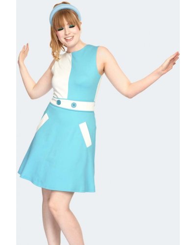 Robe années 60 à empiècements contrastés Voodoo Vixen