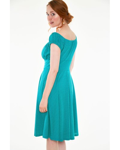 Robe "polka dots Teal" Voodoo Vixen