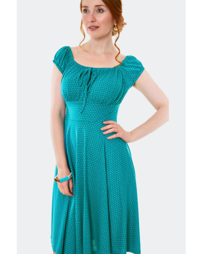Robe "polka dots Teal" Voodoo Vixen