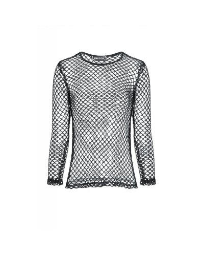 T-shirt gothique à grosse résille DARKINLOVE