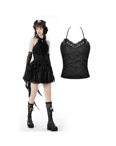 Haut dos nu gothique"crumpled roses" DARKINLOVE