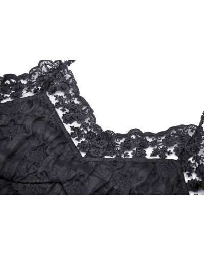 Haut dos nu gothique"crumpled roses" DARKINLOVE