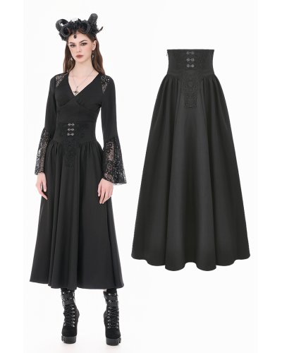 Jupe longue gothique "embroidery" DARKINLOVE