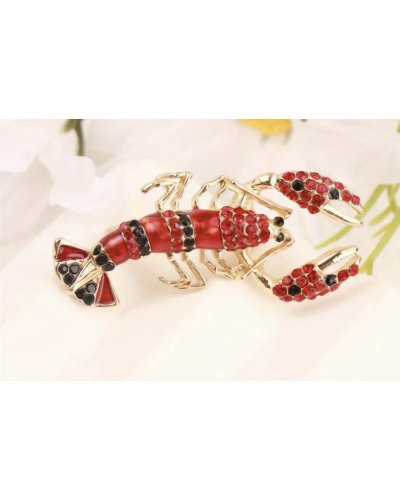 BROCHE Homard rouge