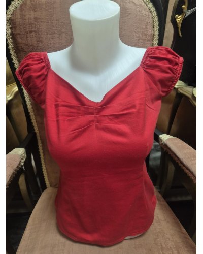 " FRIPERIE SECONDE MAIN "  Top rouge Collectif Clothing