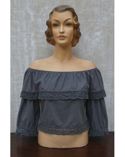 " FRIPERIE SECONDE MAIN " ! Top gipsy gris MOTOR KULTURE