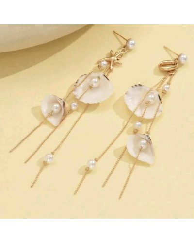 Boucles d'oreilles pendantes coquillage