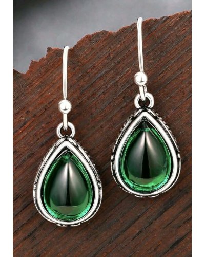 boucles d'oreilles Goutte verte