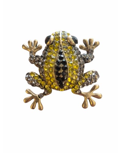 BROCHE  Grenouille verte anis