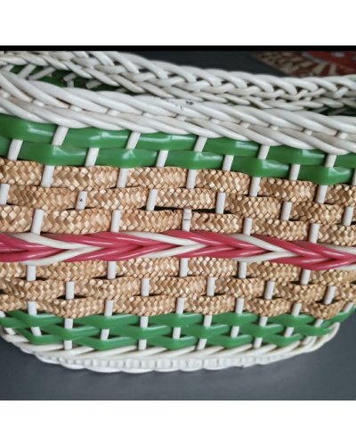 " FRIPERIE VINTAGE " Panier en scoubidou des années 50's 60's
