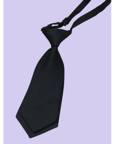 Cravate courte double noire "PIXIE"