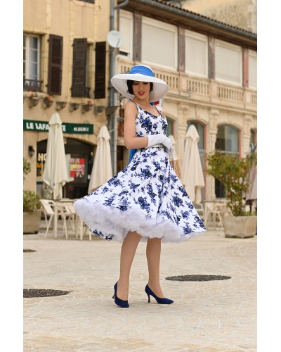 Robe trapèze bleue Rosaceae HEARTS AND ROSES