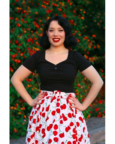 Haut noir Darcie HEARTS AND ROSES