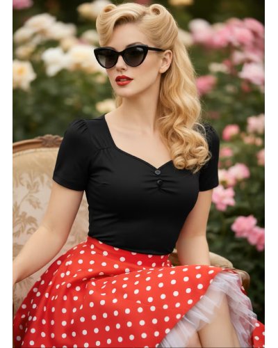 Haut noir Darcie HEARTS AND ROSES