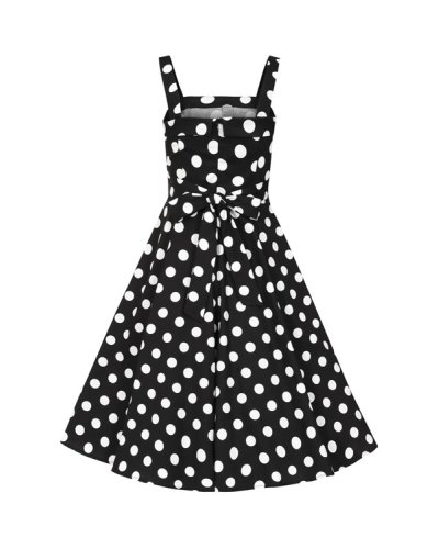 Robe trapèze à pois Priscila noire HEARTS AND ROSES