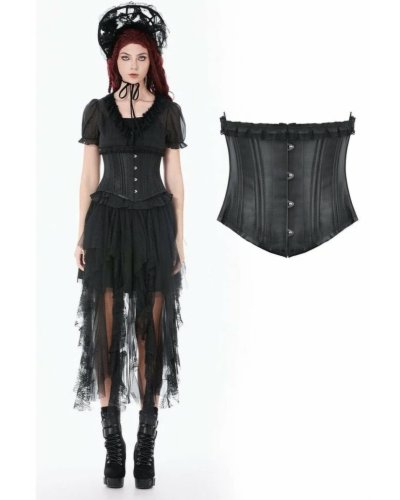 Corset sous-poitrine unie style punk DARKINLOVE