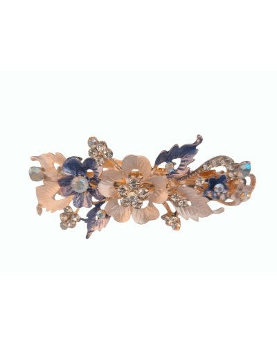 Barrette Fleur papillon violet