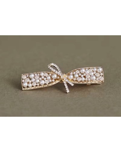 Pince à cheveux nœud strass