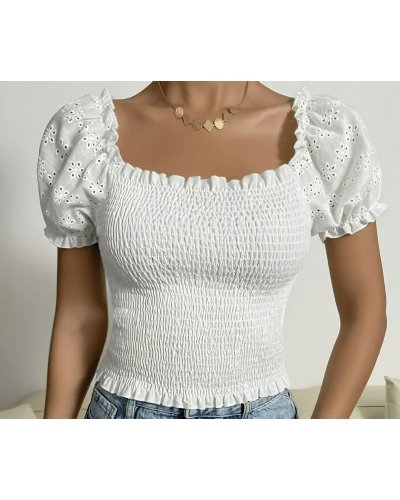 Top blanc smocké "Mariette"