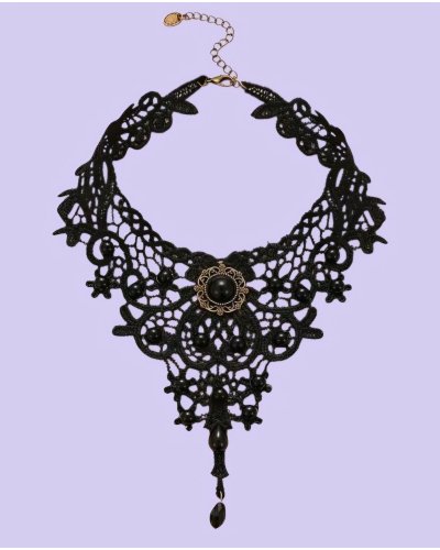 Collier Gothique noir dentelle
